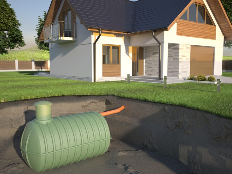Undenground septic tank and house